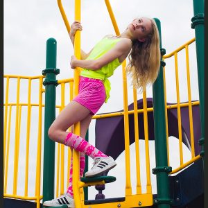 Adorable teen on playground